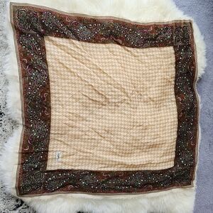 Yves Saint Laurent Multicolor Paisley and Houndstooth Scarf